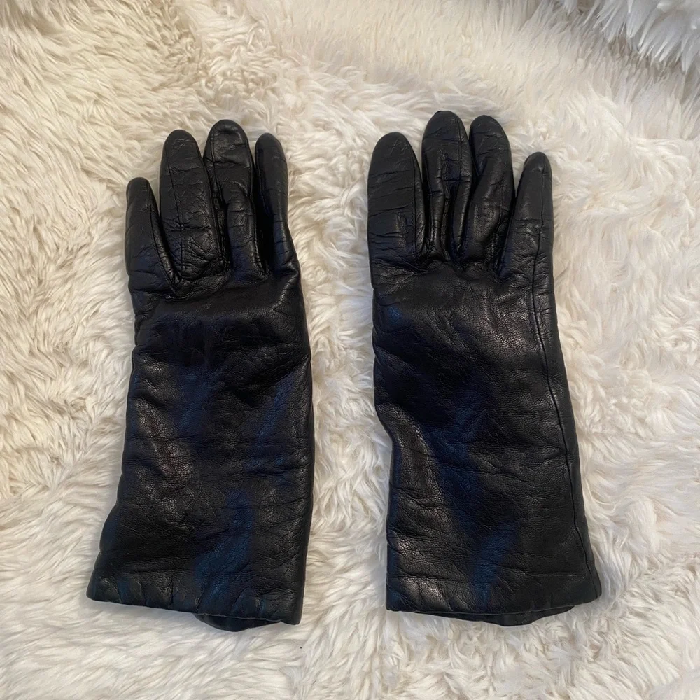 Black Leather Gloves Small